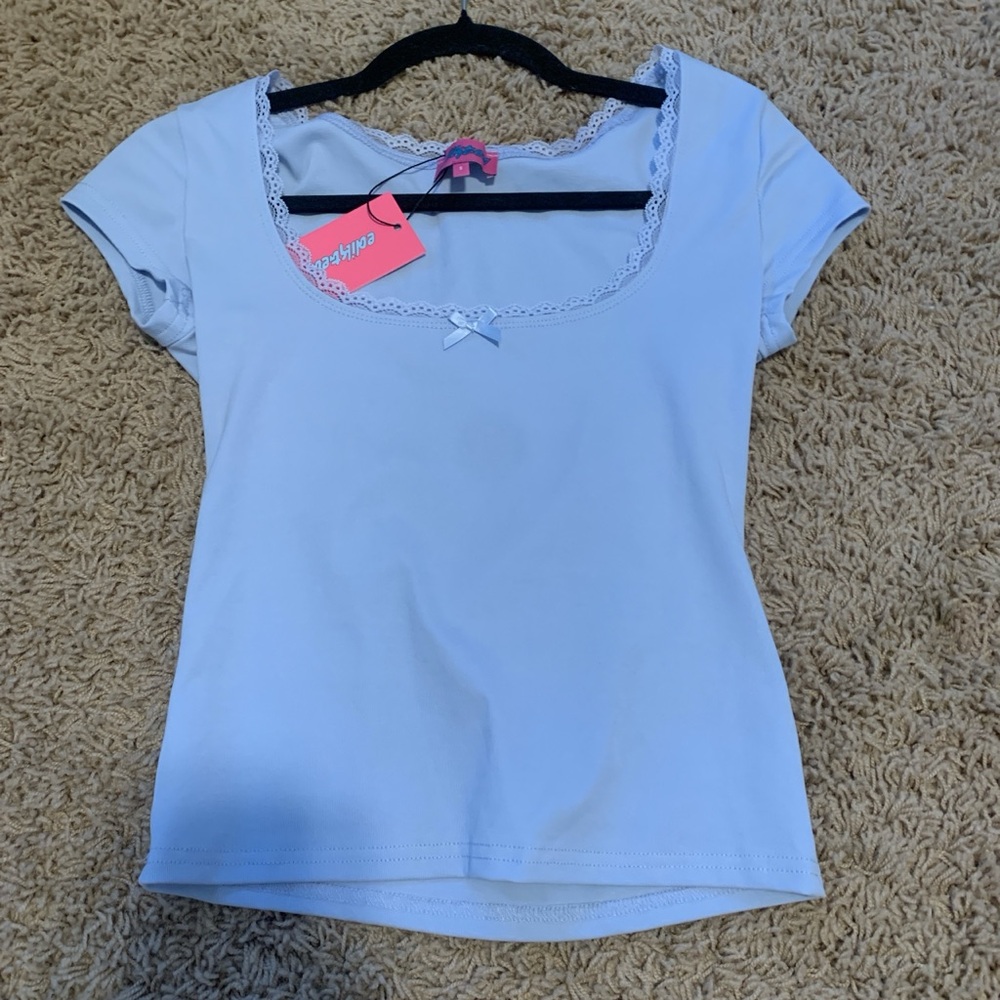 Brand new with tags edikted baby blue tee